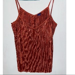 Orange V Neck Tank Top